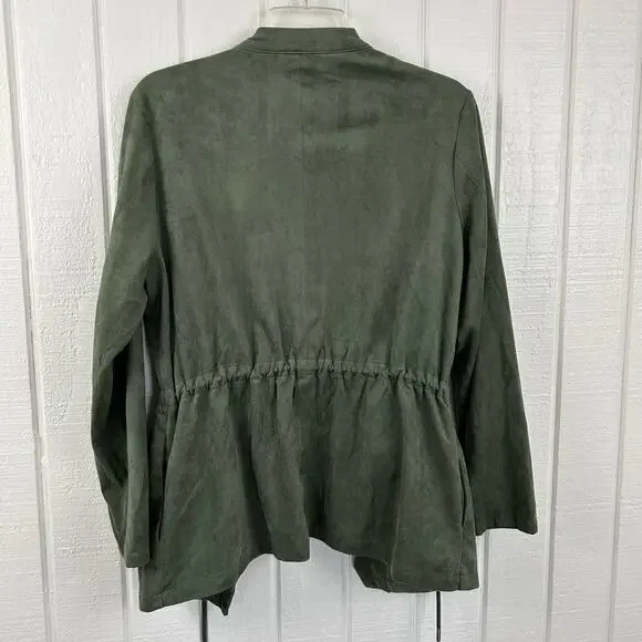 Blank NYC Women Green Suede Long Sleeve Jacket Fairy Boho Grunge Size Medium - Picture 5 of 11